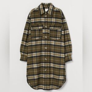 H&M Long Plaid Shacket